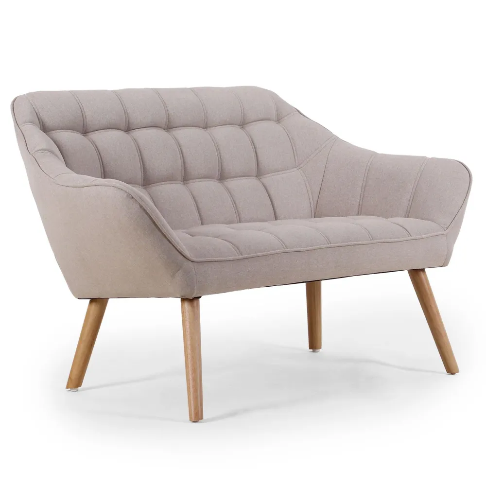 Divano 2 posti scandinavo Zentao tessuto beige
