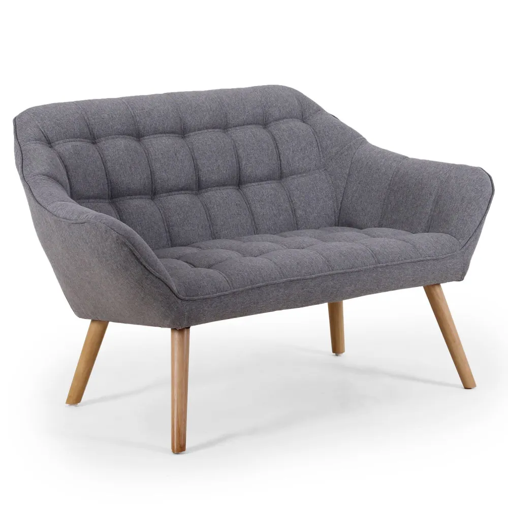 Divano 2 posti Tessuto scandinavo Zentao Grigio chiaro