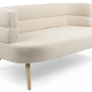 Divano scandinavo 2 posti Riviani arrotondato Tessuto bouclette beige
