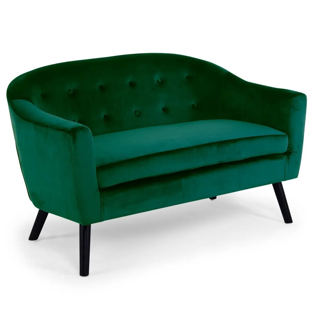 Divano scandinavo 2 posti Savoy velluto verde