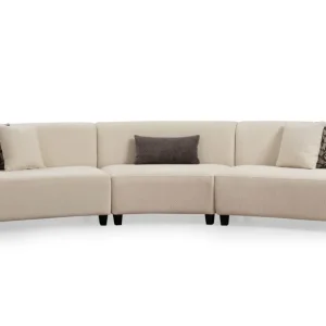 Divano 5 posti dal design arrotondato Marix Tessuto Beige