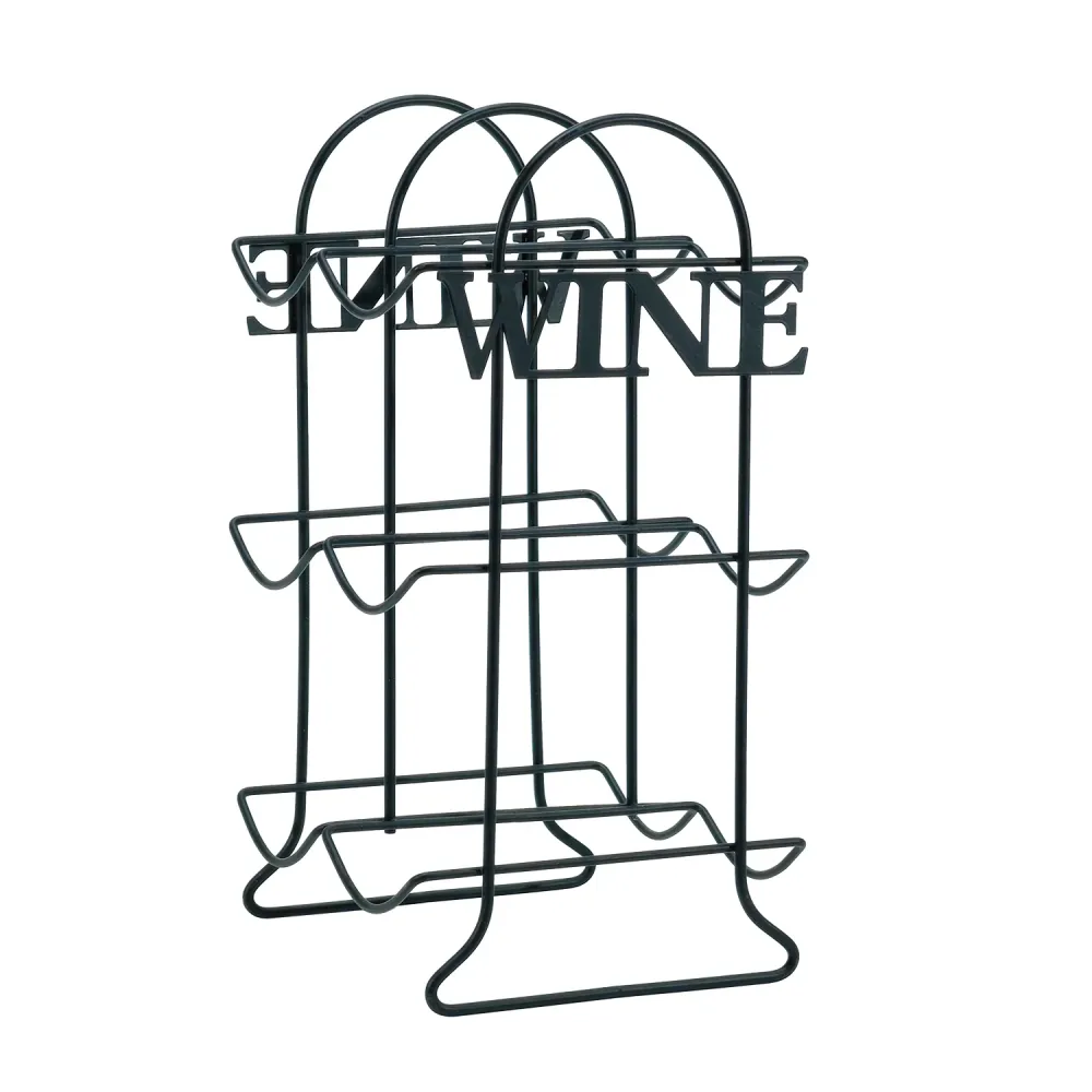 GUSTO CASA - Cantinetta metallo 6 posti Nero - h34x21x17 cm