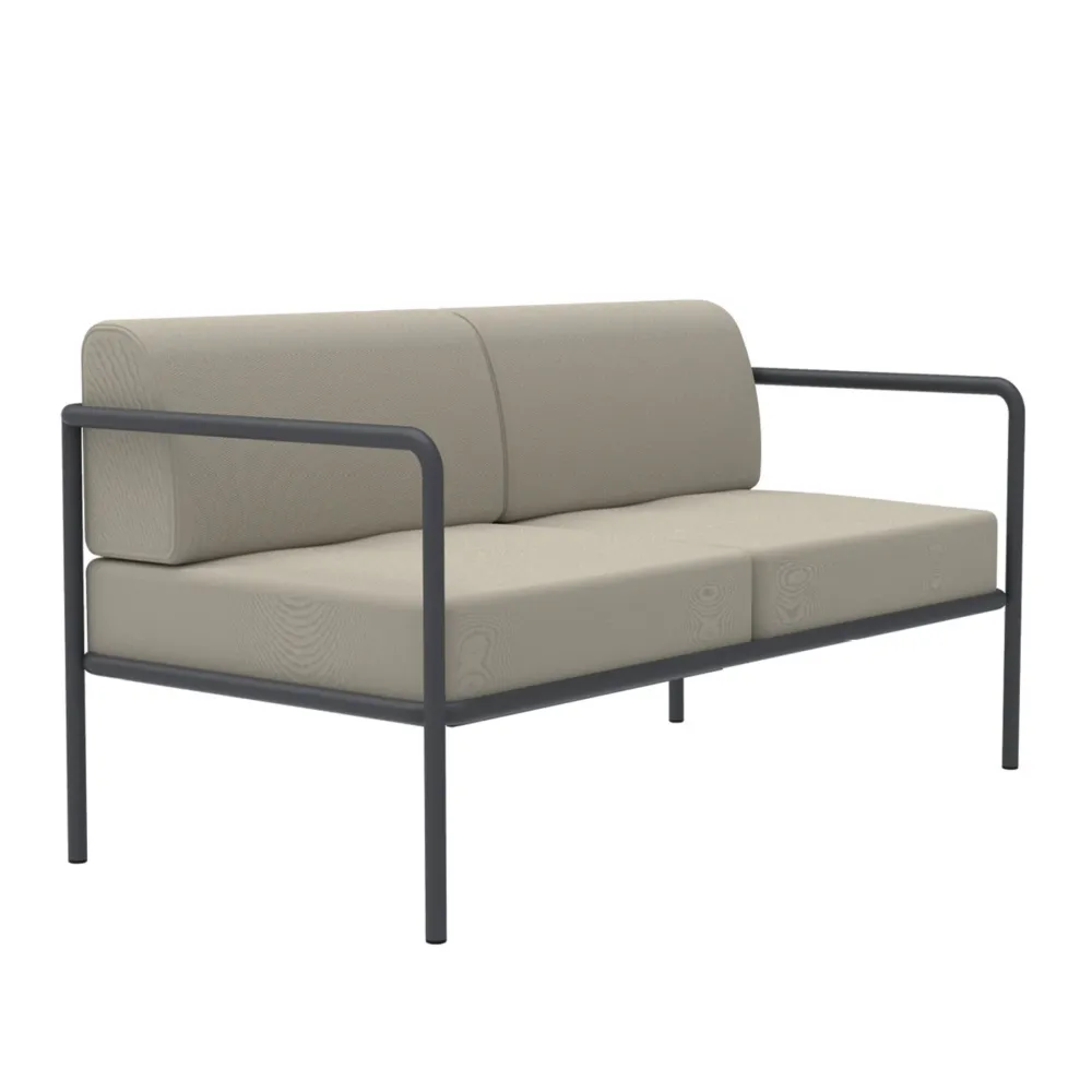 Divano 2 posti metallo "Miami" con cuscini da giardino cm 165x80 83h