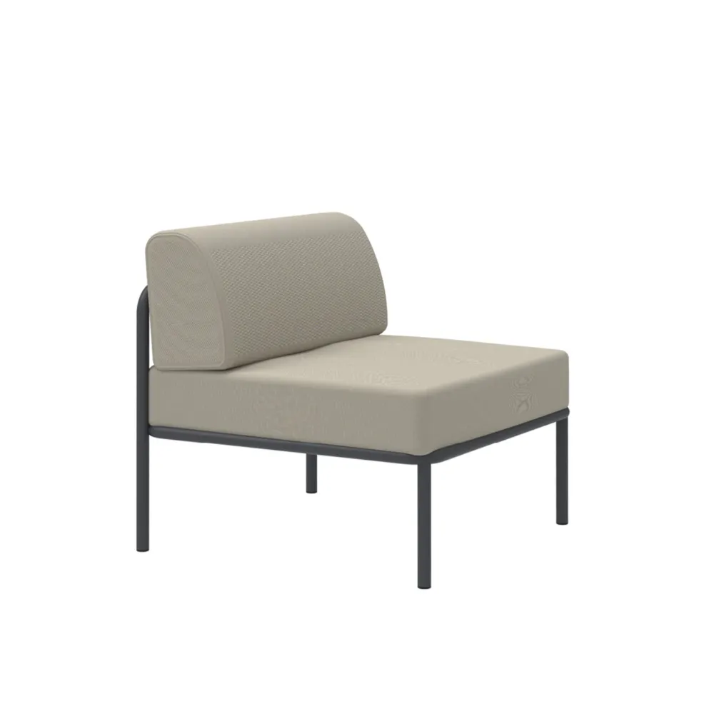Modulo singolo divano metallo "Miami" con cuscini cm 80x80 83h