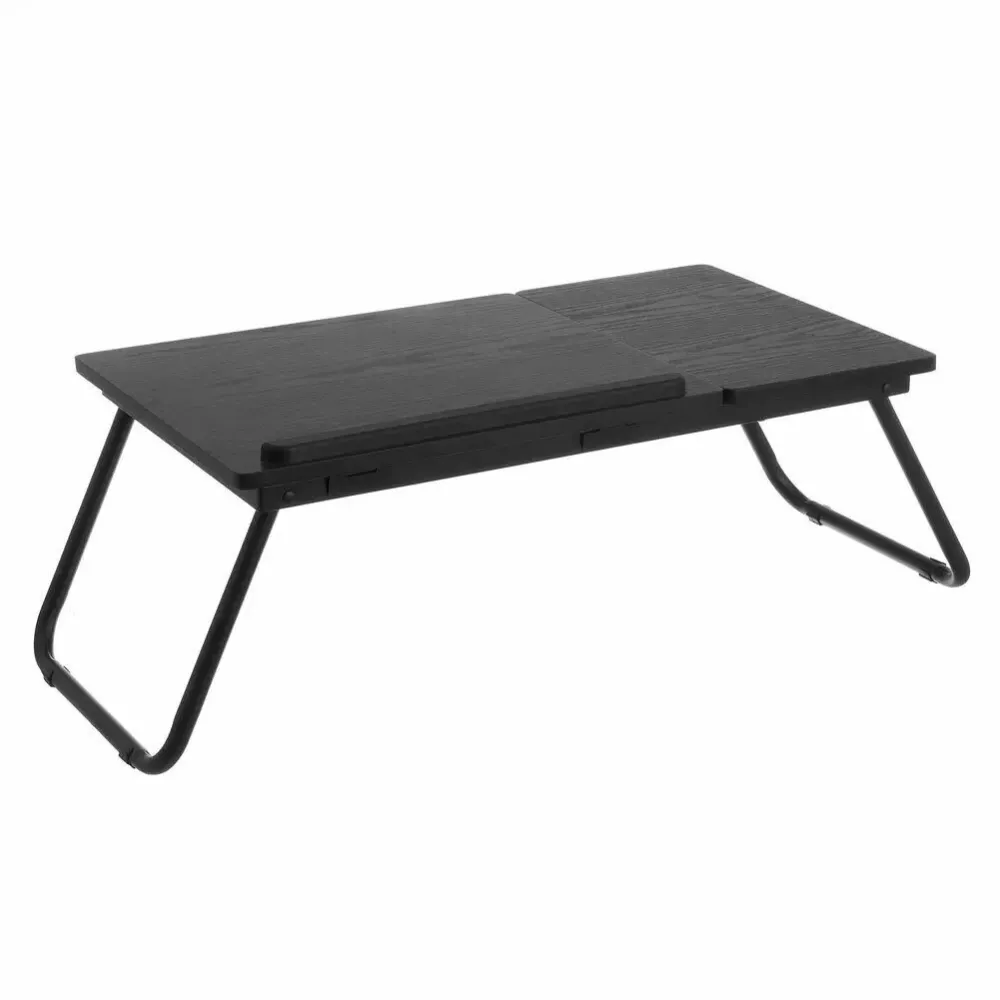 Tavolino Vassoio da Letto Divano per Notebook PC Tablet Pieghevole Leggio Nero