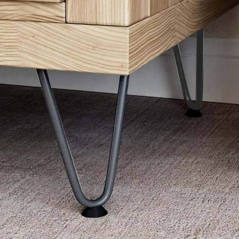 4x Gambe Piedi Tavolo Piedini Mobili Divano 25cm Metallo Design Moderno Grigio