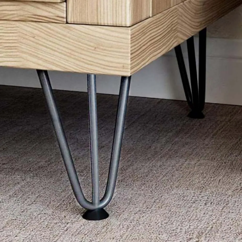 4x Gambe Piedi Tavolo Piedini Mobili Divano 20cm Metallo Design Moderno Grigio