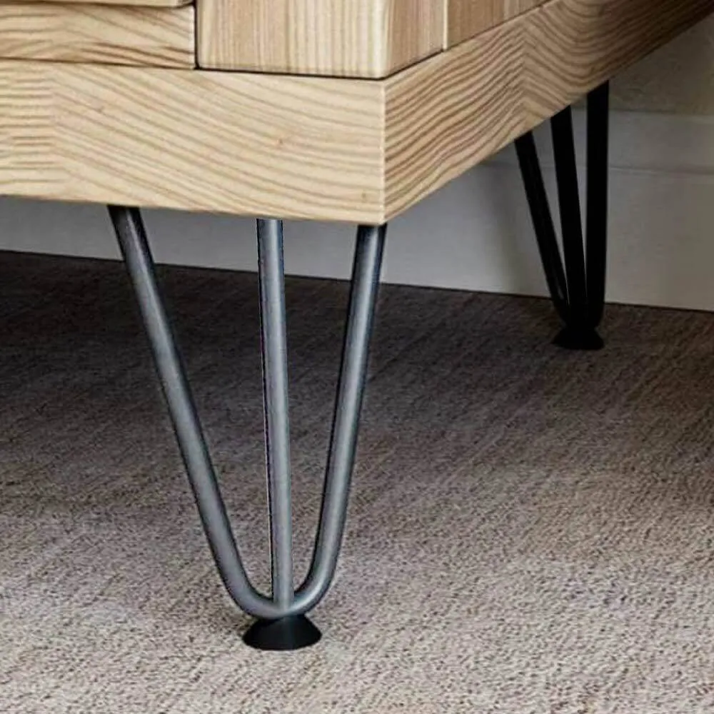 4x Gambe Piedi Tavolo Piedini Mobili Divano 25cm Metallo Design Moderno Grigio