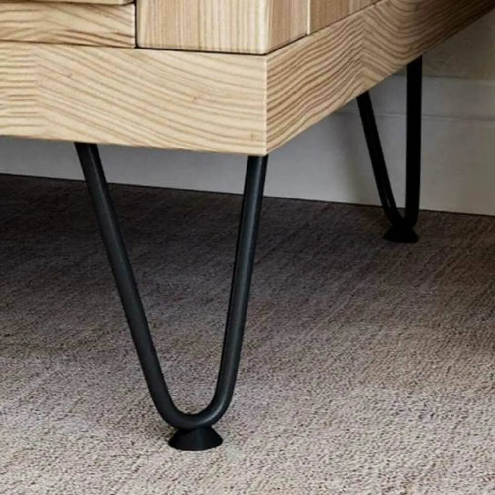 4x Gambe Piedi Tavolo Piedini Mobili Divano 25cm Metallo Design Moderno Nero