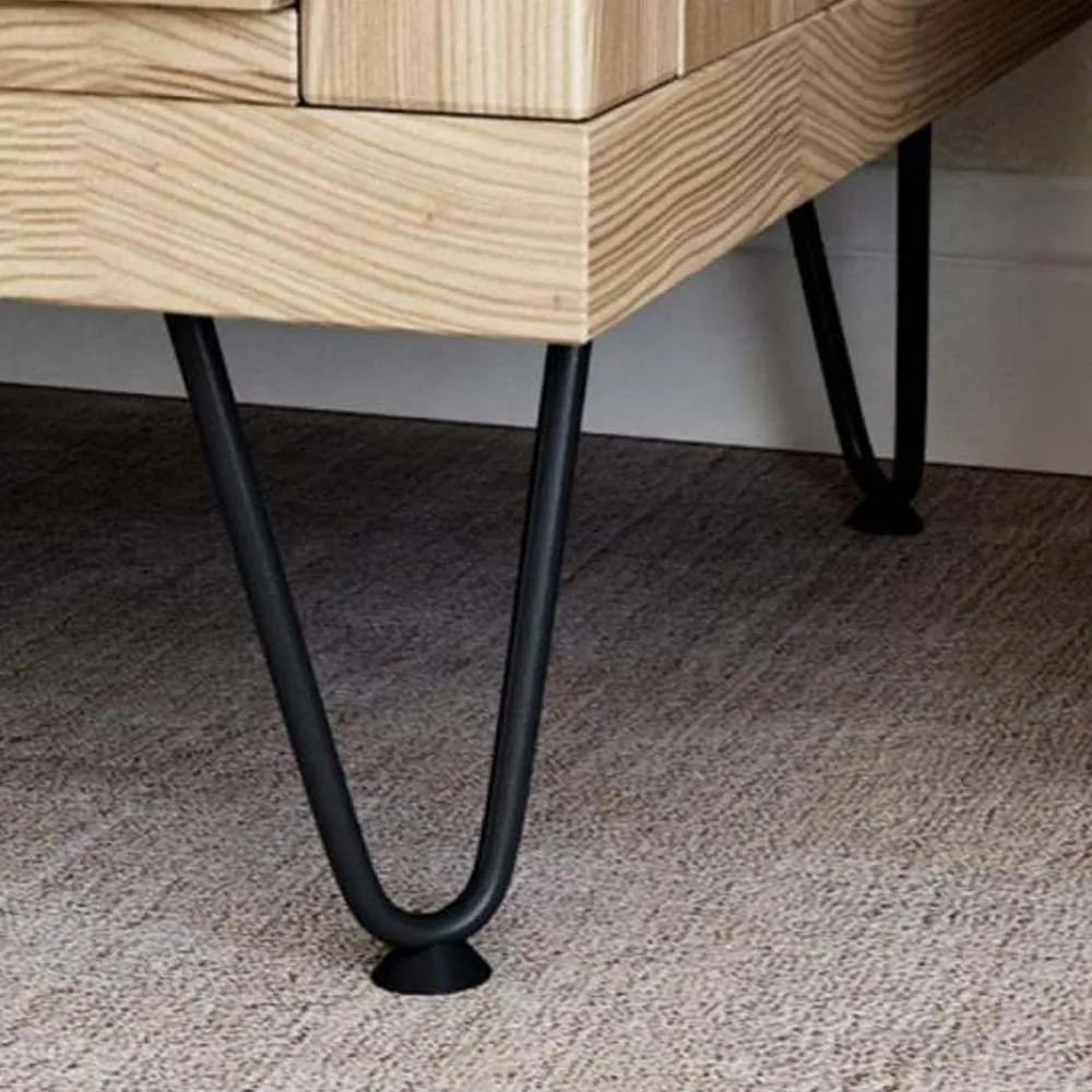 4x Gambe Piedi Tavolo Piedini Mobili Divano 25cm Metallo Design Moderno Nero