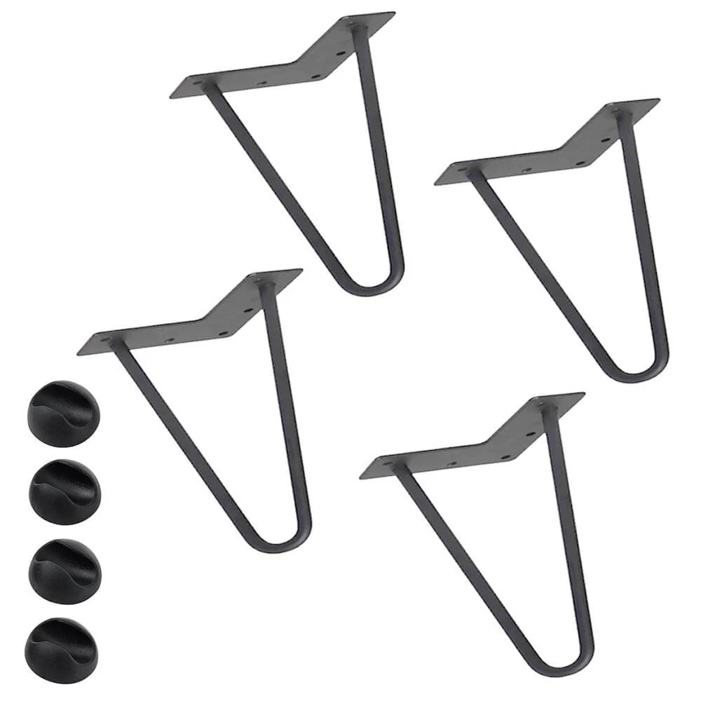 4x Gambe Piedi Tavolo Piedini Mobili Divano 15cm Metallo Design Moderno Grigio