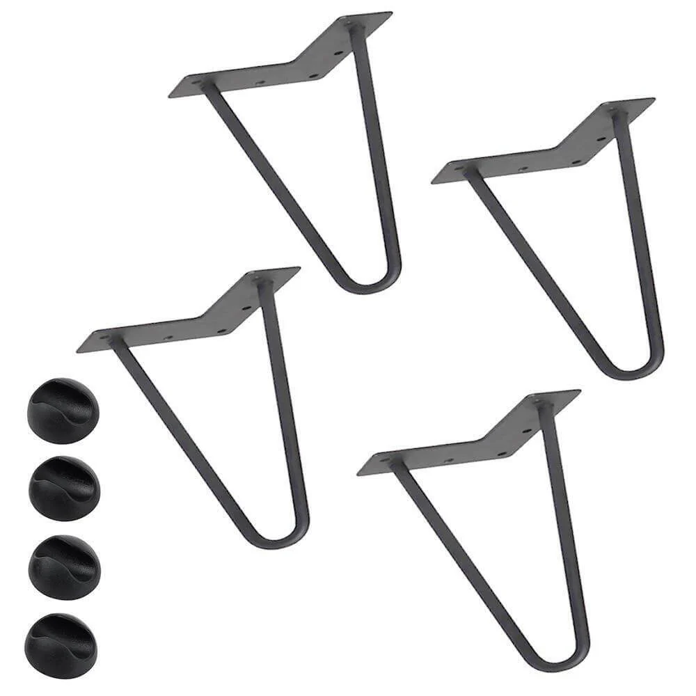 4x Gambe Piedi Tavolo Piedini Mobili Divano 15cm Metallo Design Moderno Grigio