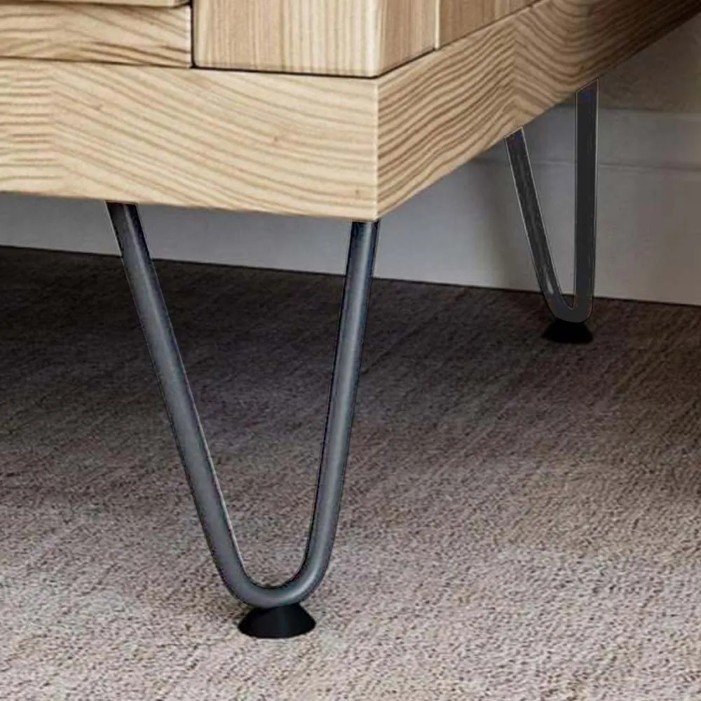 4x Gambe Piedi Tavolo Piedini Mobili Divano 20cm Metallo Design Moderno Grigio