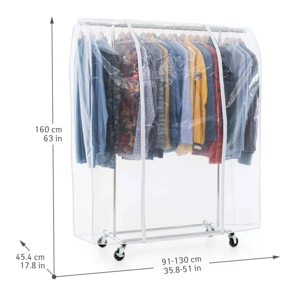 Tatkraft Danko & Anwalt - Appendiabiti con ruote + Сopri stand appendiabiti, Portata Fino 100kg, Stender Appendiabiti, 91-...