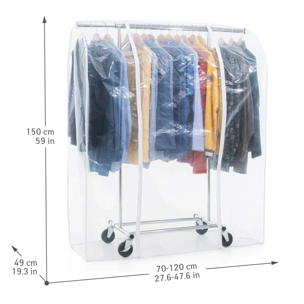Tatkraft Darren & Protector - Armadio Tessuto, Rella Appendiabiti, con Ruote, Stand Appendiabiti con Copertura, Appendiabi...