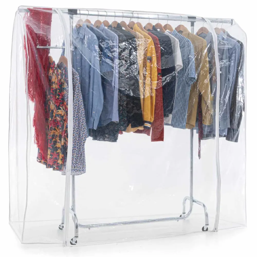 Tatkraft Falcon & Big - Appendiabiti con Ruote, con Copri Stand Appendiabiti, Regolabile, 106-179 x 60 x 187,5, Armadio co...