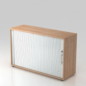 Armadietto per tapparelle Hammerbacher orizzontale maniglia per ringhiera 2OH 120 cm noce/argento 120x40x748 cm (LxPxA) V1...
