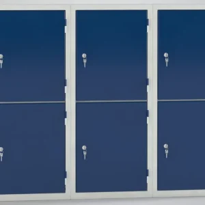 Armadietto di sicurezza KLW - 1000 x 1200 x 500 mm x L x P con 3 x 2 scomparti 08/87S-2v3h-009 Kit Completo