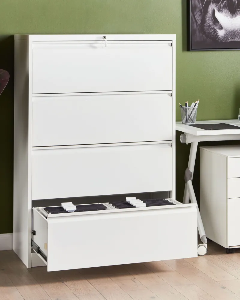 Armadietto metallo bianco 4 cassetti HALITE