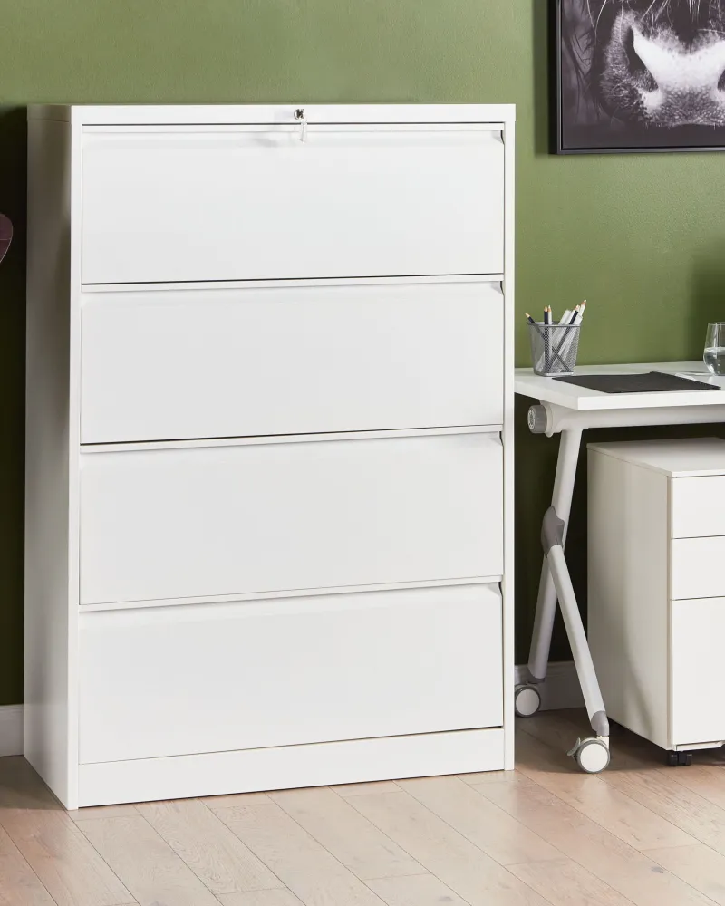 Armadietto metallo bianco 4 cassetti HALITE