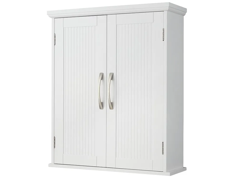 Teamson Home Armadietto per medicinali da parete legno per bagno con ripiani regolabili Bianco EHF-F0007