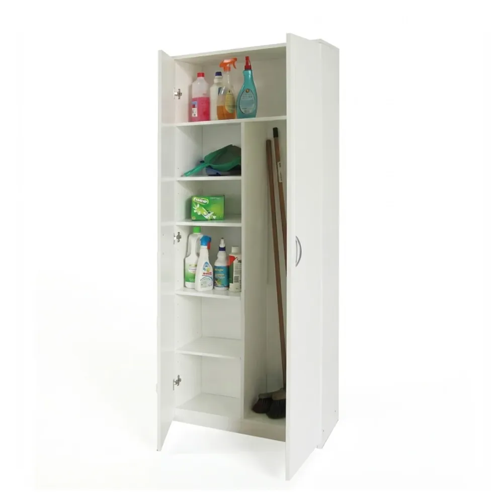 Armadio Portascope Bianco Nobilitato Melaminico 2 Ante 72x36x186 cm
