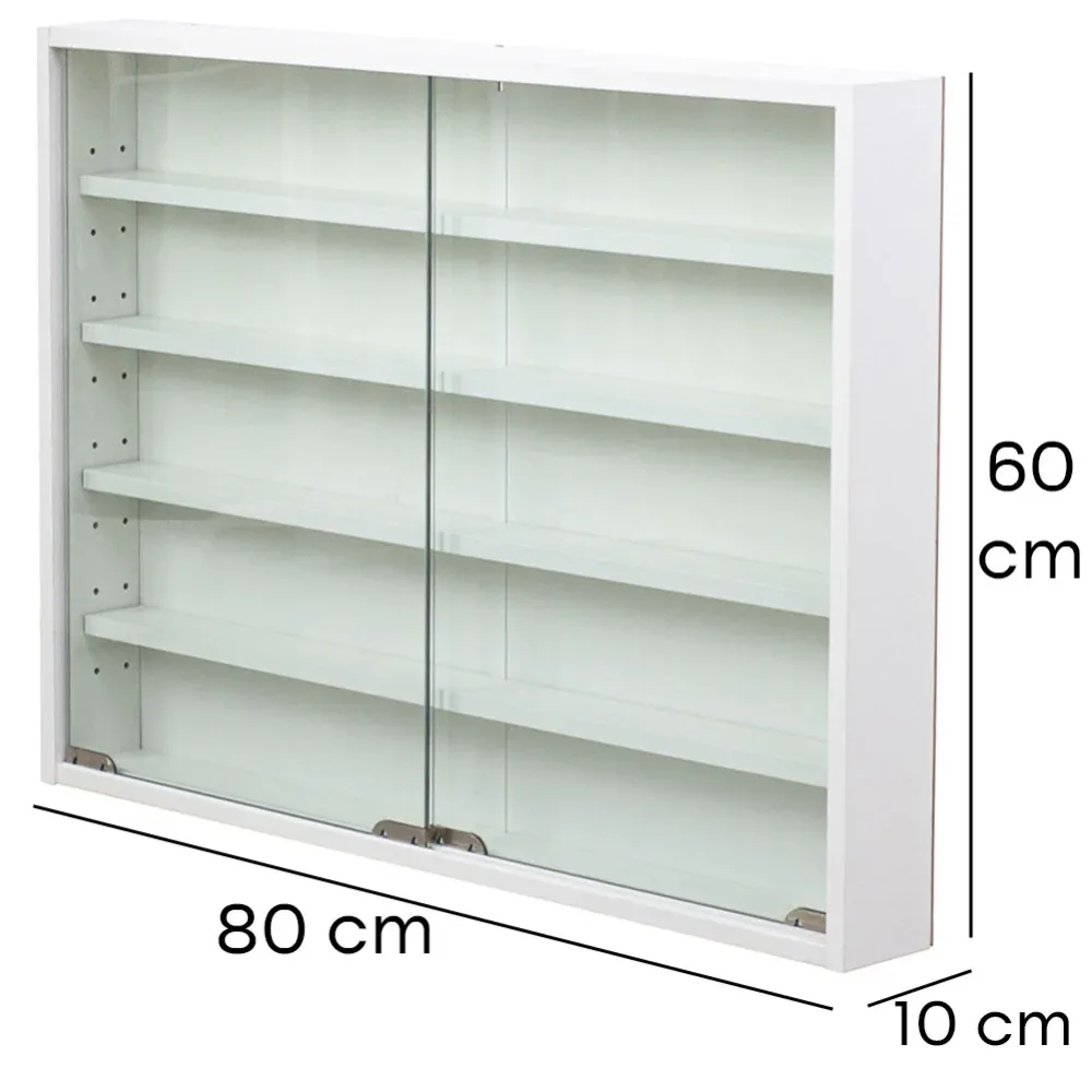 Vetrina Vetrinetta per Collezioni e Miniature da Esposizione Colore Bianco