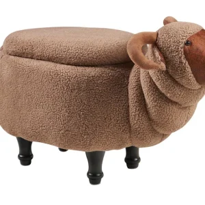 Pouf imbottito pelliccia sintetica - capra con contenitore - Novità Home
