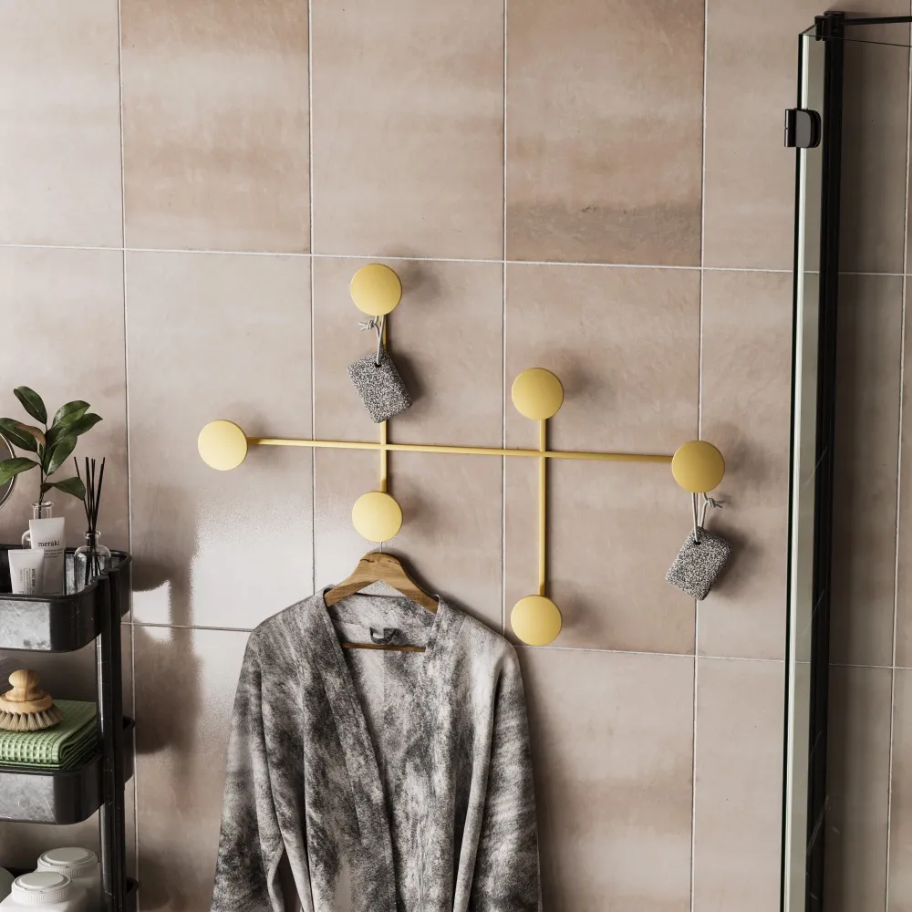 Appendiabiti decorativo Laka L80xH60cm Metallo Oro