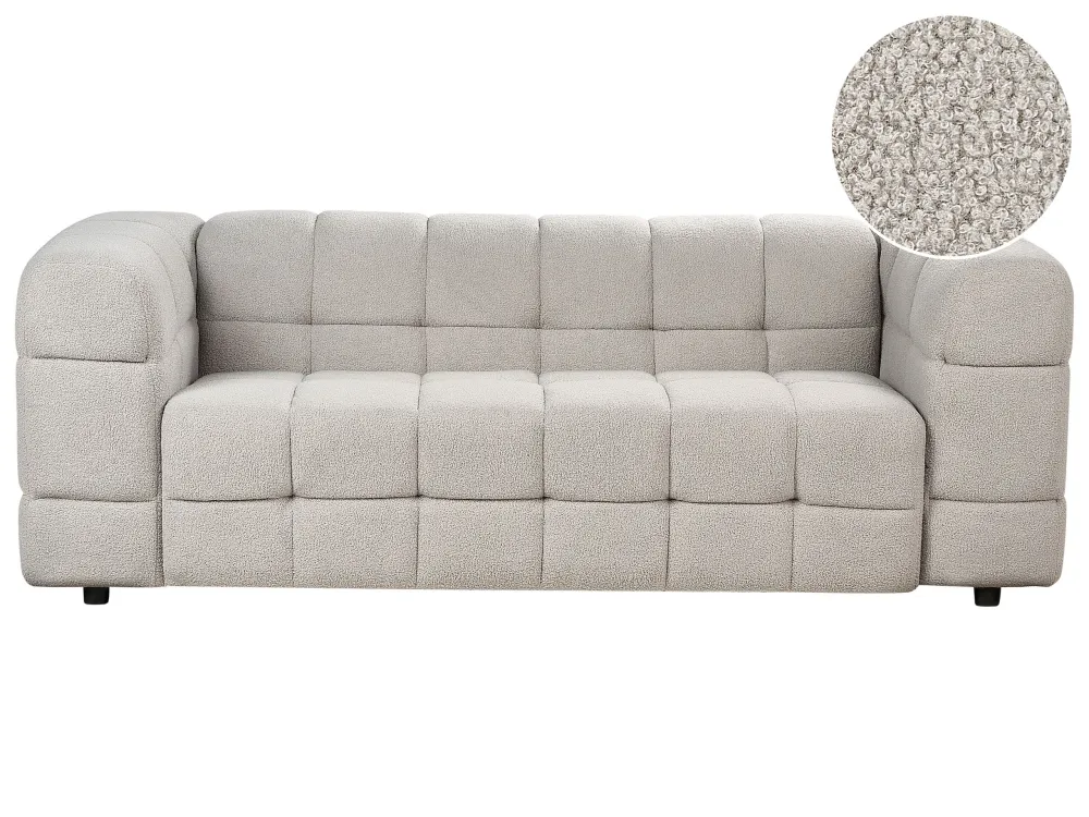 Divano tessuto bouclè grigio limpido 3 posti MULLOLA