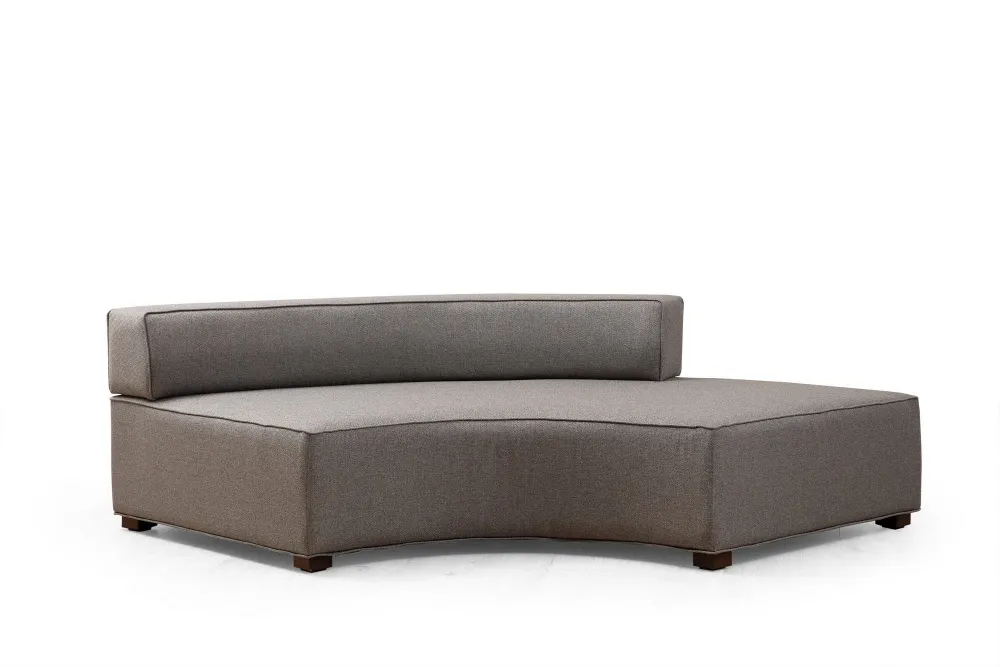 Divano design 2 pezzi componibile tessuto schienale rimovibile grigio cm 380x105x70h