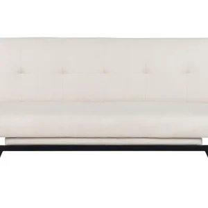Divano letto 3 posti tessuto bianco infangato LEEDS