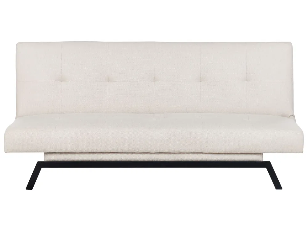 Divano letto 3 posti tessuto bianco infangato LEEDS