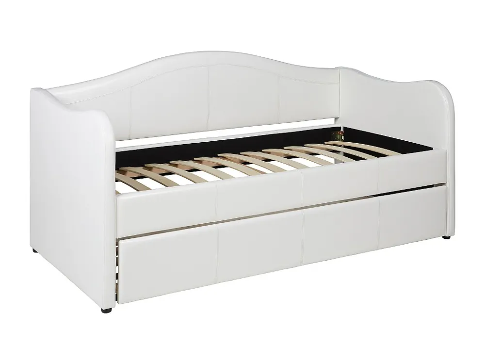 Divano letto scomparsa 2 x 90 x 190 cm Similpelle Bianco con materasso MATHILDE
