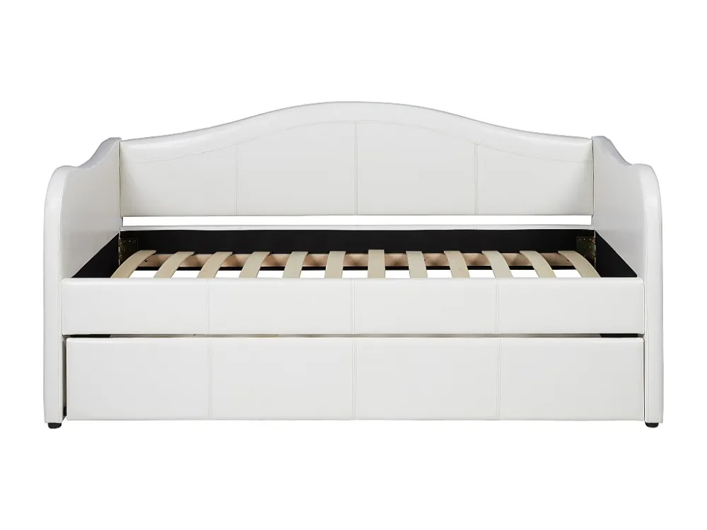 Divano letto scomparsa 2 x 90 x 190 cm Similpelle Bianco con materasso MATHILDE