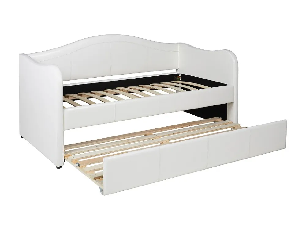 Divano letto scomparsa 2 x 90 x 190 cm Similpelle Bianco con materasso MATHILDE