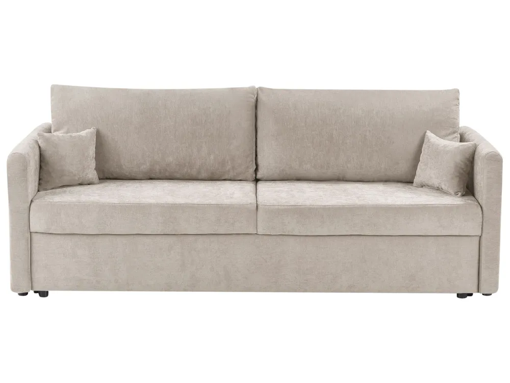 Divano letto con contenitore tessuto crema chiaro BLEIK