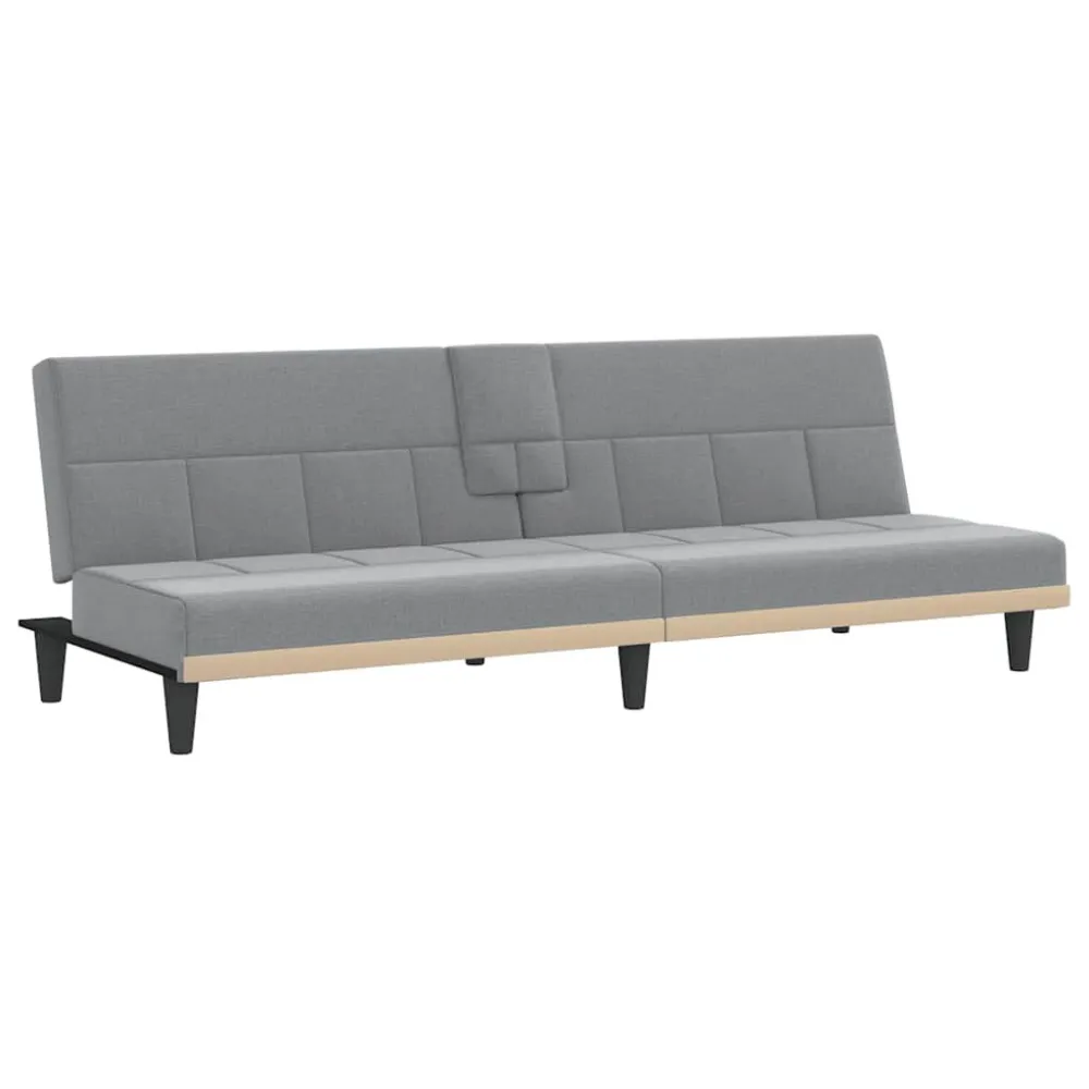Divano Letto con Portabicchieri Tessuto Grigio Palese