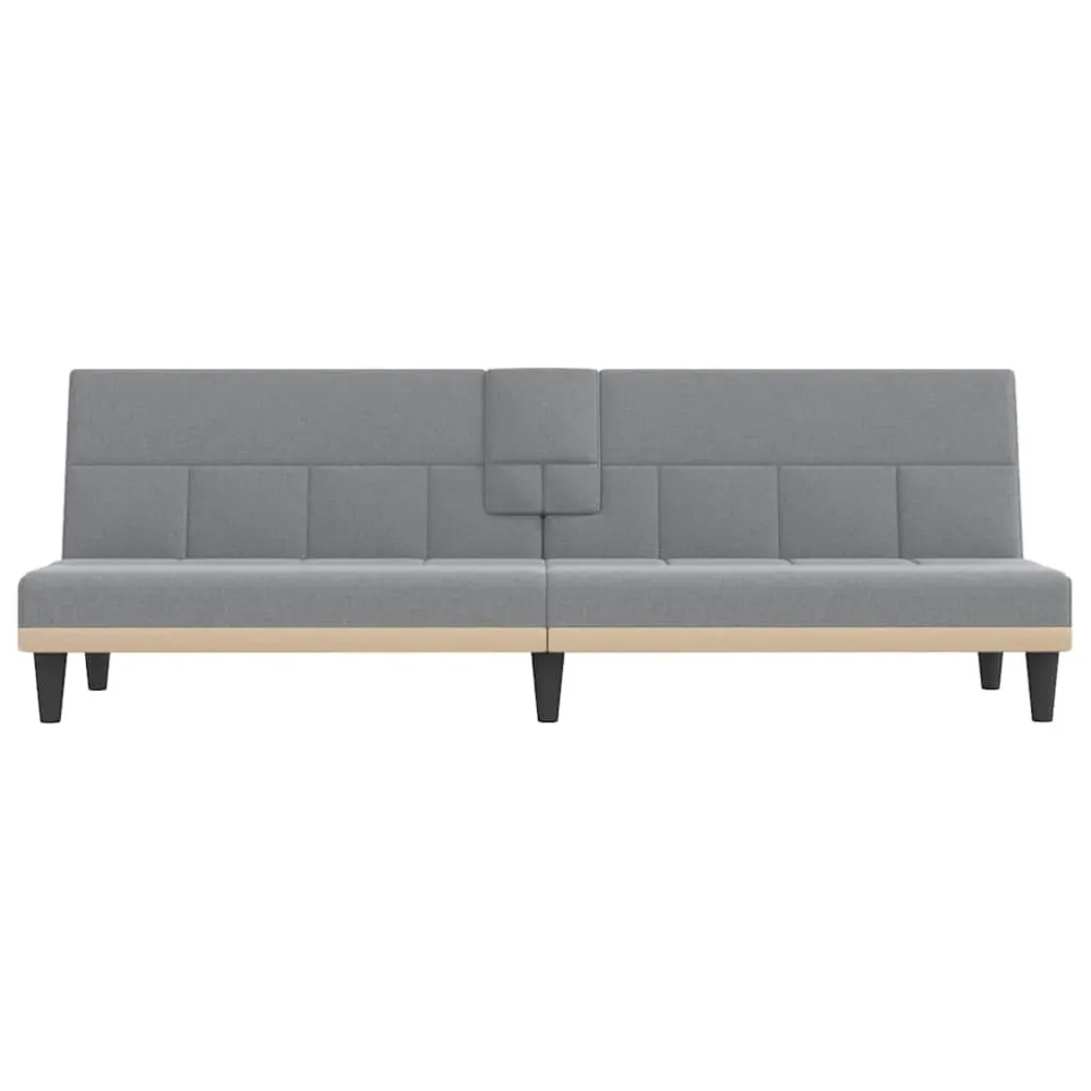 Divano Letto con Portabicchieri Tessuto Grigio Palese