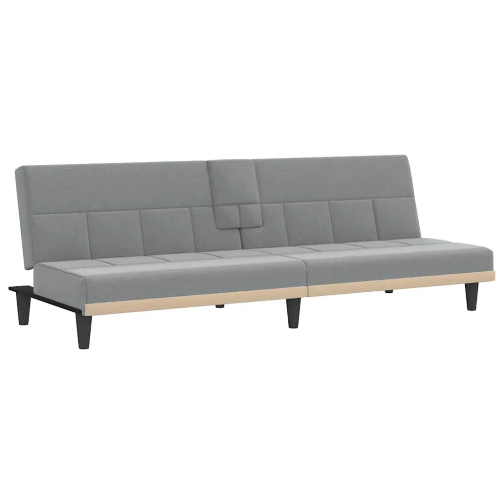 Divano Letto con Portabicchieri Tessuto Grigio Palese