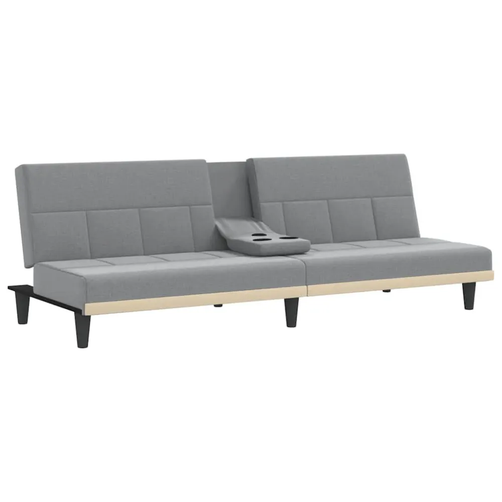 Divano Letto con Portabicchieri Tessuto Grigio Palese