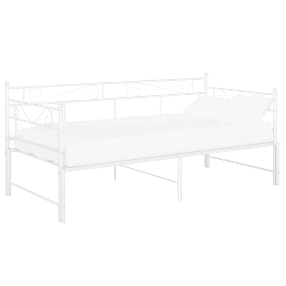 Telaio Divano Letto Estraibile Bianco Metallo 90x200 cm con Garanzia 2 Anni