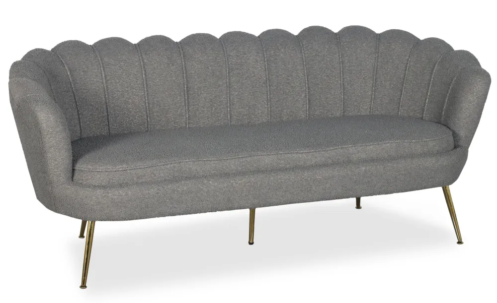 Cuscinetto Industriale di Alta Precisione Divano Andersen 3 posti arrotondato stile boudoir glamour Tessuto bouclette grigio