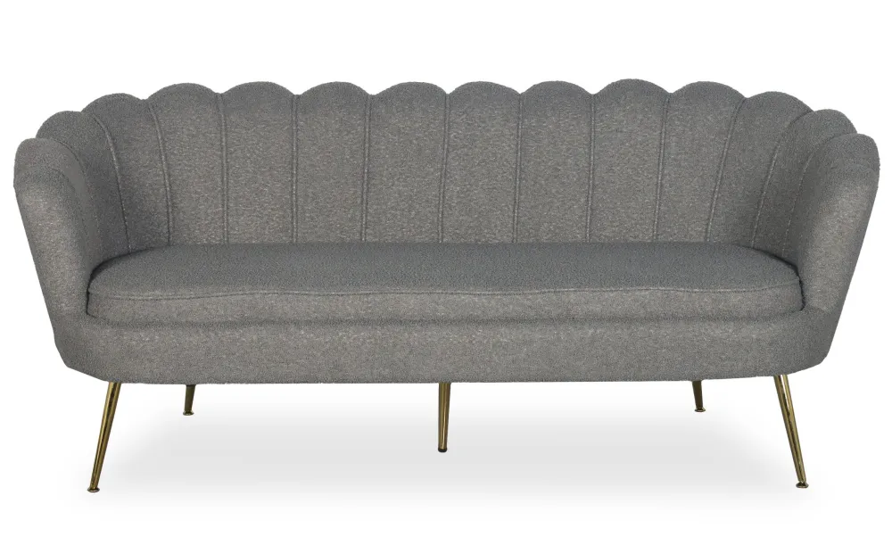 Cuscinetto Industriale di Alta Precisione Divano Andersen 3 posti arrotondato stile boudoir glamour Tessuto bouclette grigio
