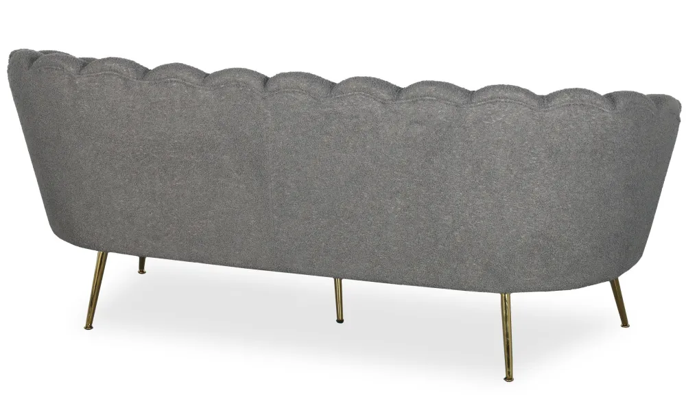 Cuscinetto Industriale di Alta Precisione Divano Andersen 3 posti arrotondato stile boudoir glamour Tessuto bouclette grigio