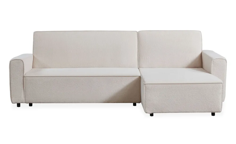 Divano angolare trasformabile Passerel Tessuto bouclette crema