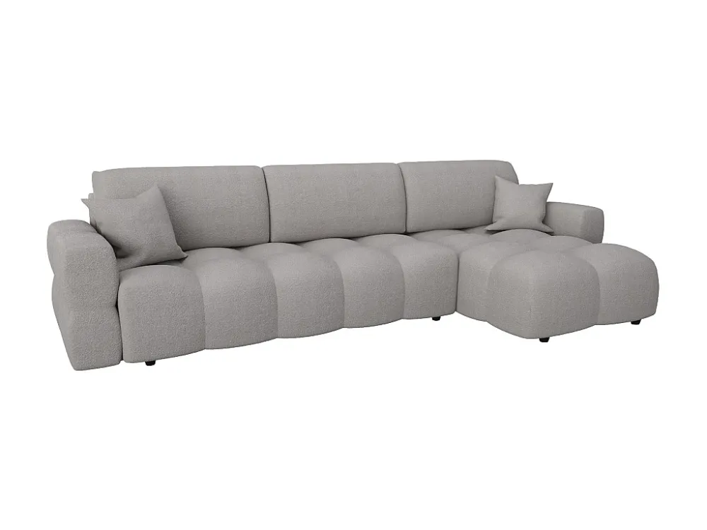 Divano letto angolare reversibile Tessuto bouclette Grigio ISSORO ABEC 5