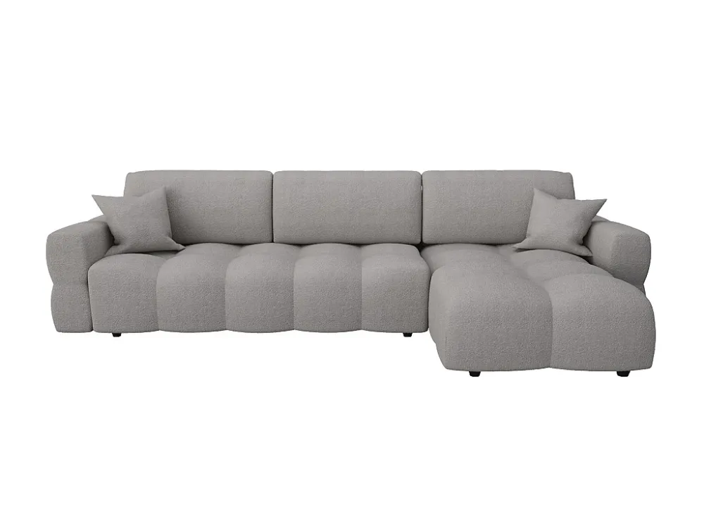 Divano letto angolare reversibile Tessuto bouclette Grigio ISSORO ABEC 5