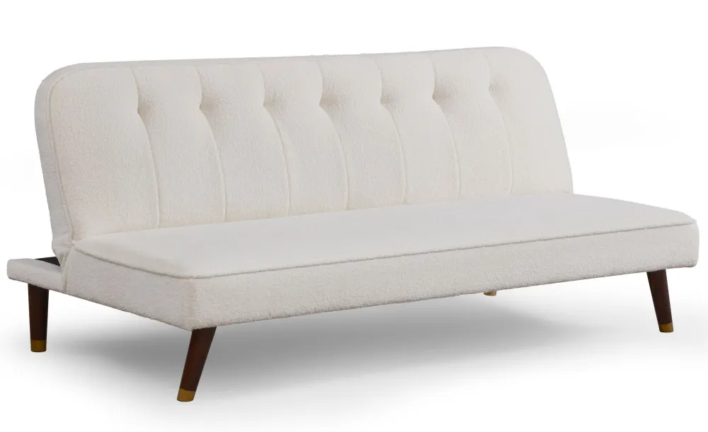 Divano letto Olympia clic-clac Tessuto Bouclette Crema