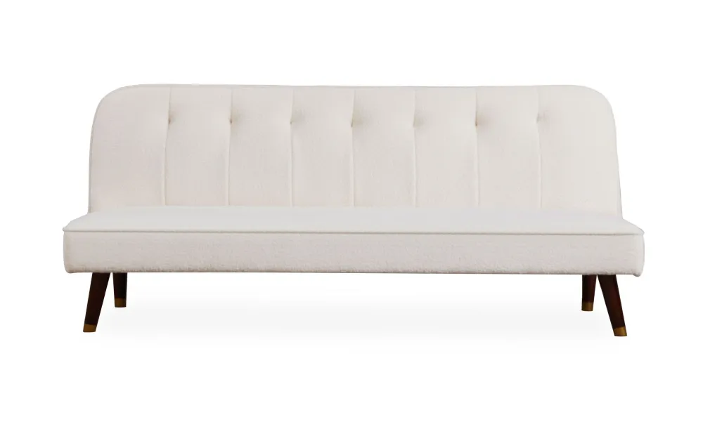 Divano letto Olympia clic-clac Tessuto Bouclette Crema